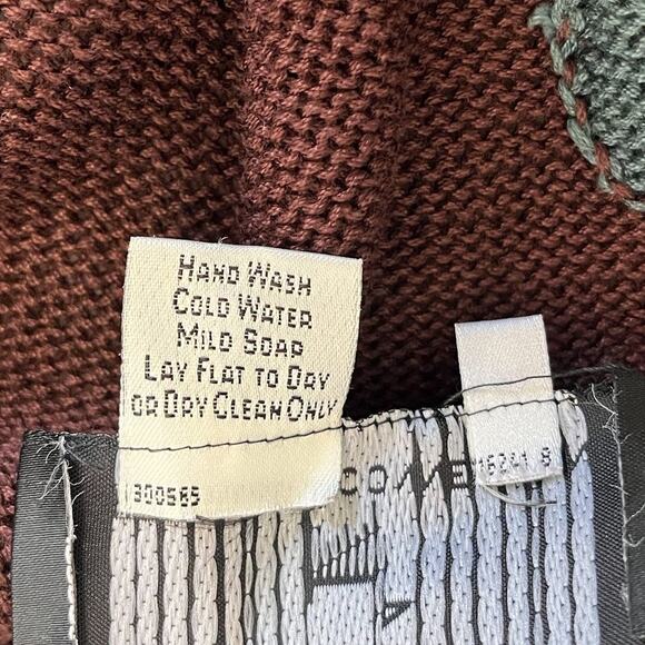 Peruvian Connection Artsy Women Cardigan Sweater Size M Brown Pima Cotton Jacket - Picture 10 of 10